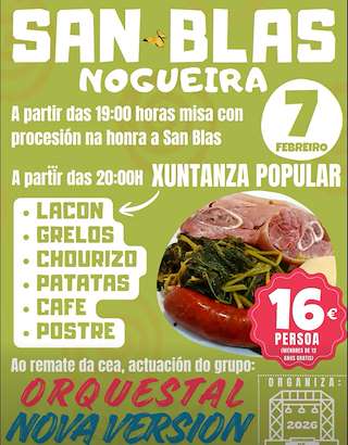 Fechas, información, programa, cartel, imágenes, mapa y ubicación de San Blas de Nogueira (2026)  en  Ponteareas
