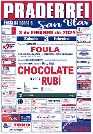 Fechas, información, programa, cartel, imágenes, mapa y ubicación de San Blas de Praderrei  en  O Campo Lameiro