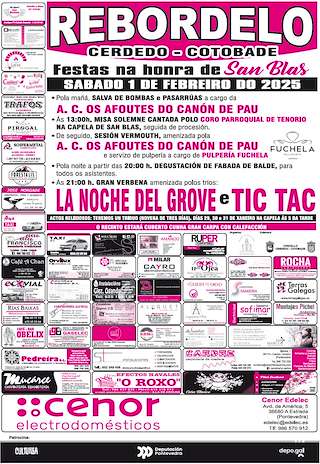 Fechas, información, programa, cartel, imágenes, mapa y ubicación de San Blas de Rebordelo  en  Cerdedo-Cotobade