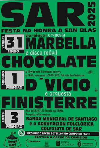 Fechas, información, programa, cartel, imágenes, mapa y ubicación de San Blas de Sar  en  Santiago de Compostela