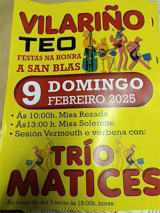 Fechas, información, programa, cartel, imágenes, mapa y ubicación de San Blas de Vilariño  en  Teo