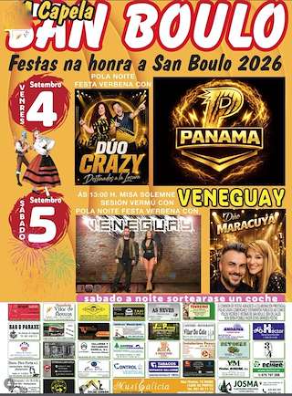 Fechas, información, programa, cartel, imágenes, mapa y ubicación de San Boulo (2026) en A Capela