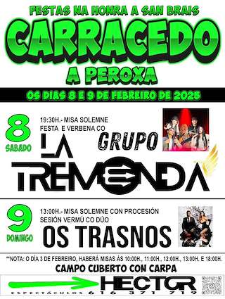 Fechas, información, programa, cartel, imágenes, mapa y ubicación de San Brais de Carracedo  en  A Peroxa