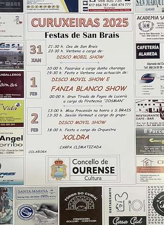Fechas, información, programa, cartel, imágenes, mapa y ubicación de San Brais de Curuxeiras  en  Ourense