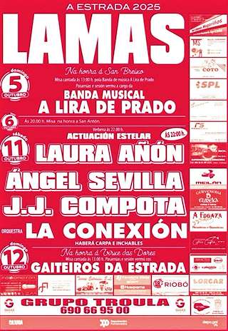 Fechas, información, programa, cartel, imágenes, mapa y ubicación de San Breixo e Virxe das Dores de Lamas  (2025)  en  A Estrada