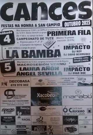 Fechas, información, programa, cartel, imágenes, mapa y ubicación de San Campio de Cances (2025)  en  Carballo