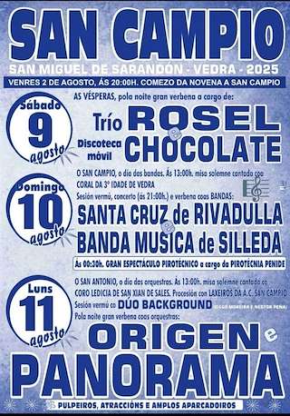 Fechas, información, programa, cartel, imágenes, mapa y ubicación de San Campio e San Antonio de San Miguel de Sarandón  en  Vedra