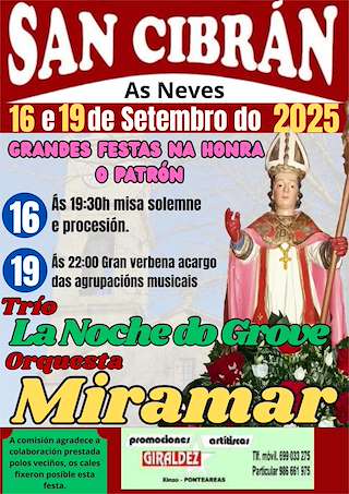 Fechas, información, programa, cartel, imágenes, mapa y ubicación de San Cibrán de Ribarteme  en  As Neves