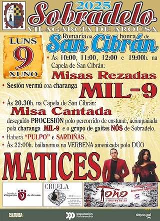Fechas, información, programa, cartel, imágenes, mapa y ubicación de San Cibrán de Sobradelo  en  Vilagarcía de Arousa