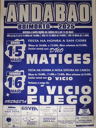 Fechas, información, programa, cartel, imágenes, mapa y ubicación de San Cidre de Andabao  en  Boimorto