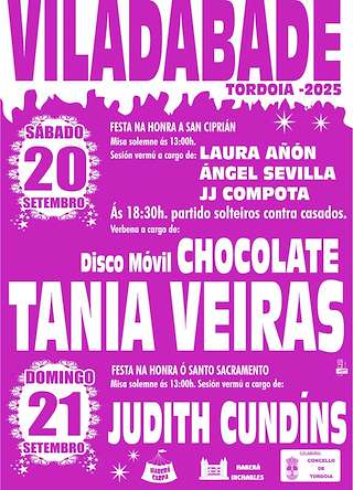 Fechas, información, programa, cartel, imágenes, mapa y ubicación de San Ciprián de Viladabade  en  Tordoia