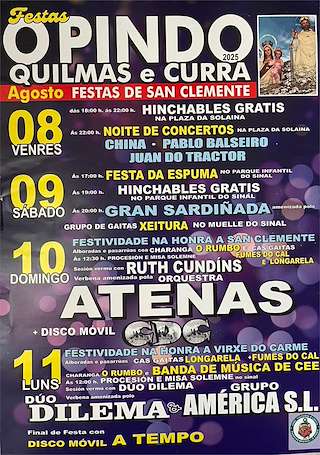 Fechas, información, programa, cartel, imágenes, mapa y ubicación de San Clemente de O Pindo  en  Carnota
