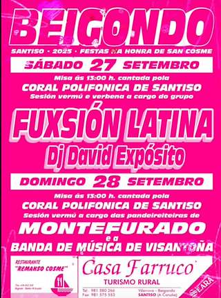 Fechas, información, programa, cartel, imágenes, mapa y ubicación de San Cosme de Beigondo  en  Santiso