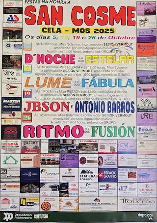 Fechas, información, programa, cartel, imágenes, mapa y ubicación de San Cosme de Cela (2025)  en  Mos