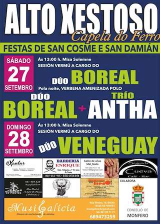 Fechas, información, programa, cartel, imágenes, mapa y ubicación de San Cosme e San Damián de Alto Xestoso  en  Monfero