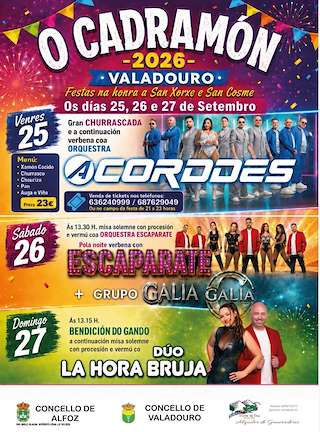 Fechas, información, programa, cartel, imágenes, mapa y ubicación de San Cosme e San Xurxo de Cadramón (2026) en O Valadouro