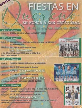 Fechas, información, programa, cartel, imágenes, mapa y ubicación de San Cristóbal de Quereño  en  Rubiá