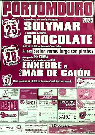 Fechas, información, programa, cartel, imágenes, mapa y ubicación de San Cristóbal y Santísimo Sacramento de Portomouro  en  Val do Dubra