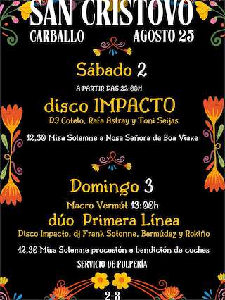 Fechas, información, programa, cartel, imágenes, mapa y ubicación de San Cristovo  en  Carballo