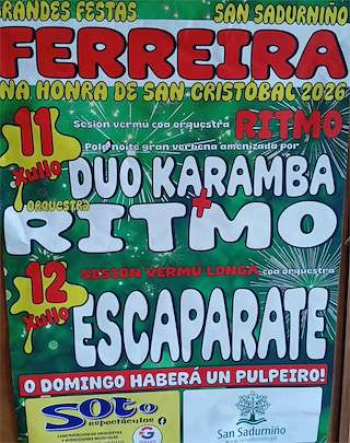 Fechas, información, programa, cartel, imágenes, mapa y ubicación de San Cristovo de Ferreira (2026)  en  San Sadurniño