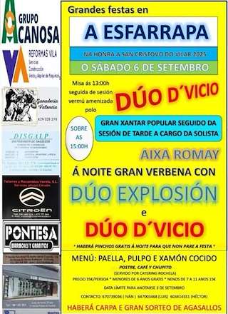 Fechas, información, programa, cartel, imágenes, mapa y ubicación de San Cristovo do Vilar de A Esfarrapa  en  As Pontes de García Rodríguez