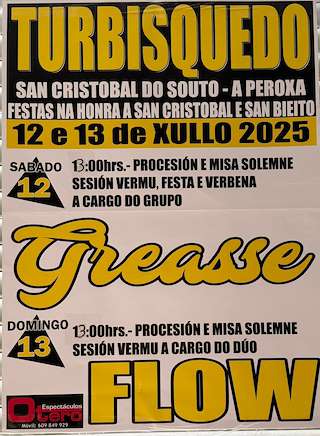 Fechas, información, programa, cartel, imágenes, mapa y ubicación de San Cristovo e San Bieito de Turbisquedo  en  A Peroxa