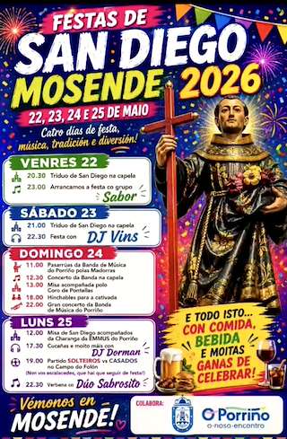 Fechas, información, programa, cartel, imágenes, mapa y ubicación de San Diego de Mosende (2026)  en  O Porriño