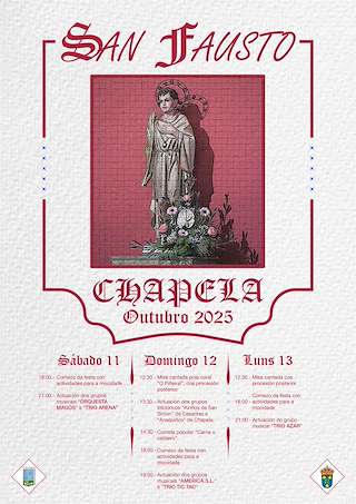 Fechas, información, programa, cartel, imágenes, mapa y ubicación de San Fausto de Chapela (2025)  en  Redondela