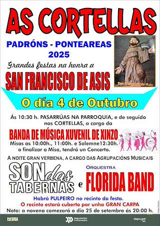 Fechas, información, programa, cartel, imágenes, mapa y ubicación de San Francisco de Asís de As Cortellas (2025)  en  Ponteareas