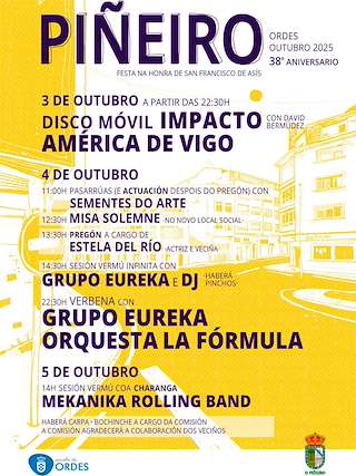 Fechas, información, programa, cartel, imágenes, mapa y ubicación de San Francisco de Asís de Piñeiro (2025)  en  Ordes