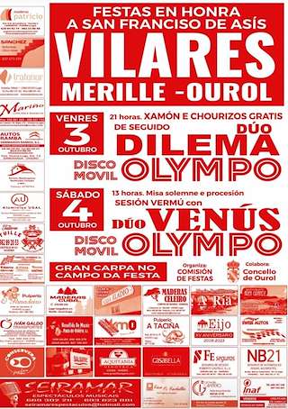 Fechas, información, programa, cartel, imágenes, mapa y ubicación de San Francisco de Asís de Vilares (2025)  en  Ourol