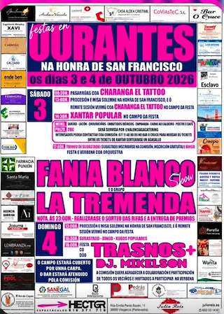 Fechas, información, programa, cartel, imágenes, mapa y ubicación de San Francisco de Ourantes (2026)  en  Punxín