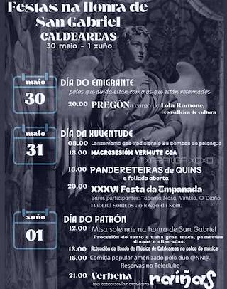 Fechas, información, programa, cartel, imágenes, mapa y ubicación de San Gabriel de Caldeareas  en  Vila de Cruces
