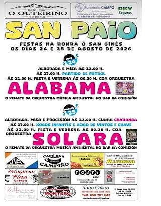 Fechas, información, programa, cartel, imágenes, mapa y ubicación de San Ginés de San Paio (2026)  en  Baltar