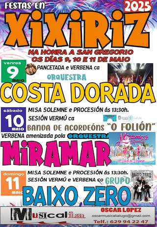 Fechas, información, programa, cartel, imágenes, mapa y ubicación de San Gregorio de Xixiriz  en  O Saviñao