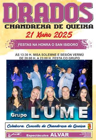 Fechas, información, programa, cartel, imágenes, mapa y ubicación de San Isidoro de Drados  en  Chandrexa de Queixa
