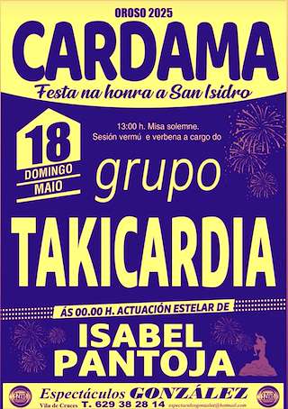 Fechas, información, programa, cartel, imágenes, mapa y ubicación de San Isidro de Cardama  en  Oroso
