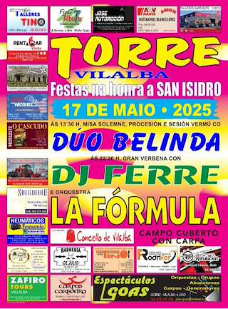 Fechas, información, programa, cartel, imágenes, mapa y ubicación de San Isidro de Torre  en  Vilalba