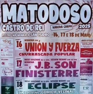 Fechas, información, programa, cartel, imágenes, mapa y ubicación de San Isidro Labrador de Matodoso  en  Castro de Rei