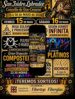 Fechas, información, programa, cartel, imágenes, mapa y ubicación de San Isidro Labrador (2026)  en  Oza Cesuras