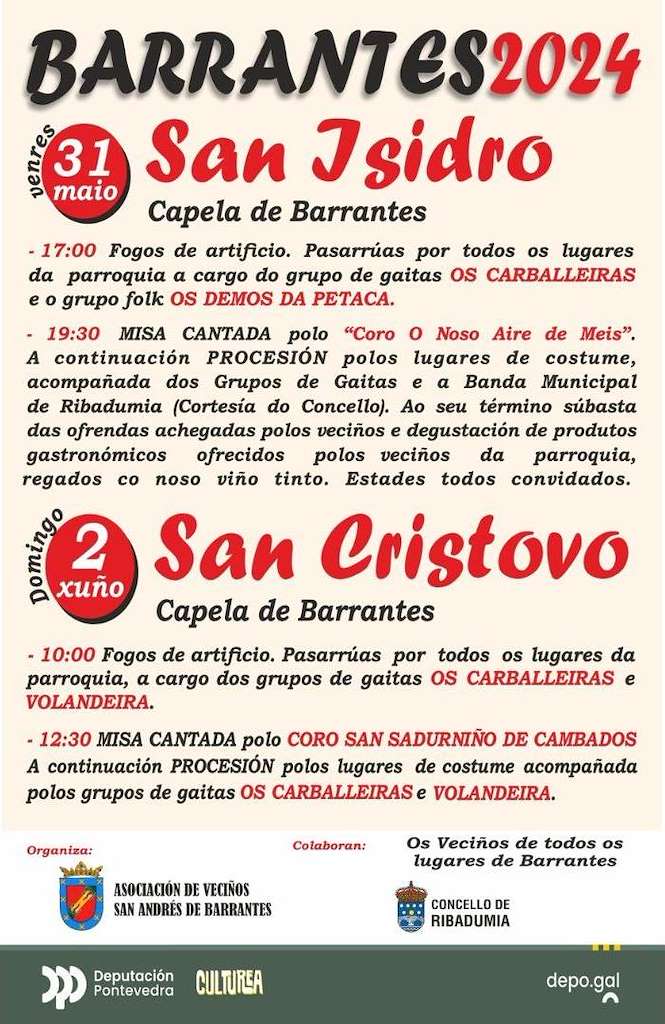 San Isidro y San Cristovo de Barrantes  en Ribadumia