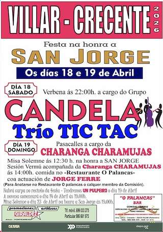 Fechas, información, programa, cartel, imágenes, mapa y ubicación de San Jorge de Villar (2026) en Crecente