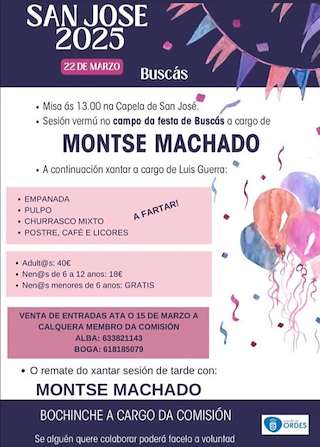 Fechas, información, programa, cartel, imágenes, mapa y ubicación de San José de Buscás  en  Ordes
