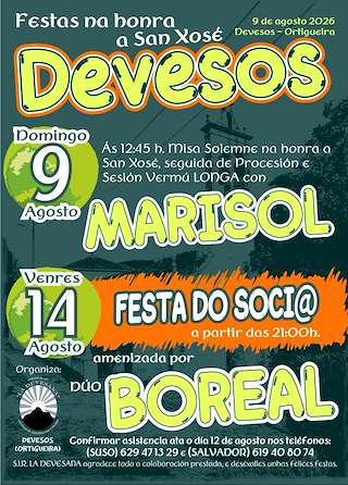 Fechas, información, programa, cartel, imágenes, mapa y ubicación de San José de Devesos (2026) en Ortigueira