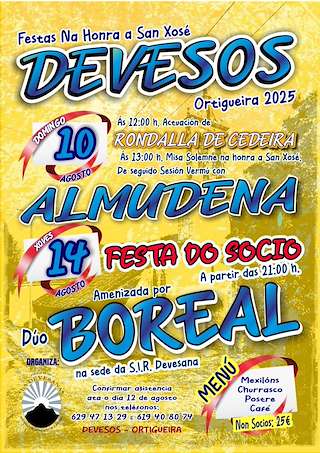 Fechas, información, programa, cartel, imágenes, mapa y ubicación de San José de Devesos  en  Ortigueira
