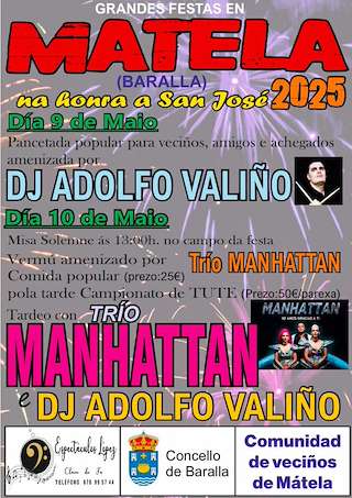 Fechas, información, programa, cartel, imágenes, mapa y ubicación de San José de Matela  en  Baralla