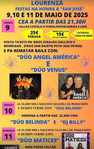 Fechas, información, programa, cartel, imágenes, mapa y ubicación de San José de Oural e Ferreira  en  Lourenzá