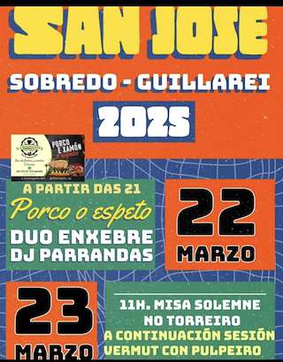 Fechas, información, programa, cartel, imágenes, mapa y ubicación de San José de Sobredo  en  Tui