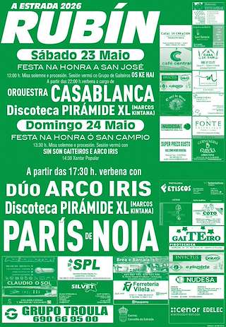 Fechas, información, programa, cartel, imágenes, mapa y ubicación de San José y San Campio de Rubín (2026)  en  A Estrada