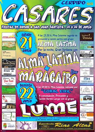 Fechas, información, programa, cartel, imágenes, mapa y ubicación de San Juan Bautista de Casares  en  Cerdido